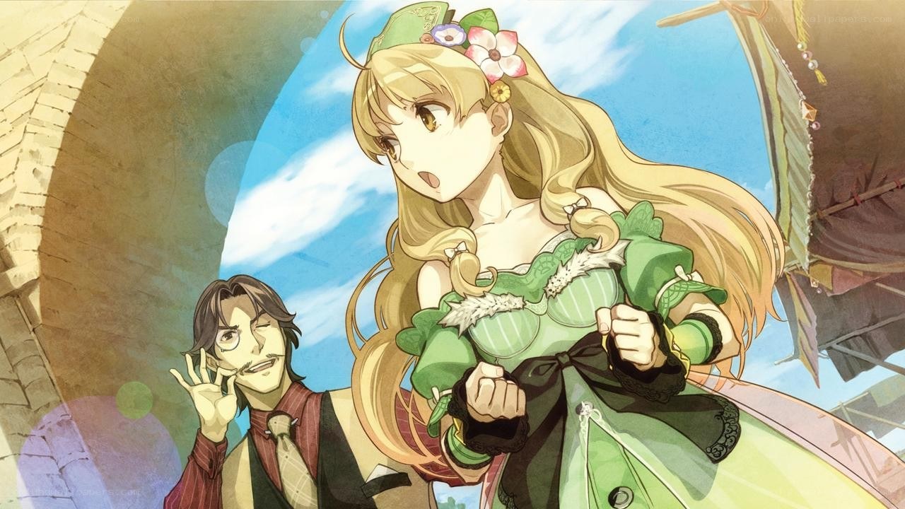 anime characters in green dress