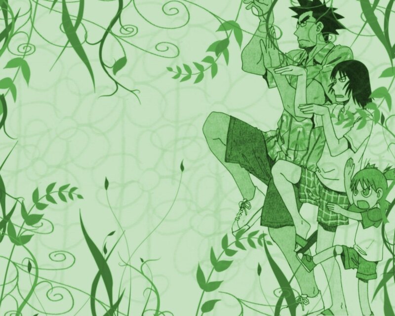 Anime characters in green vines