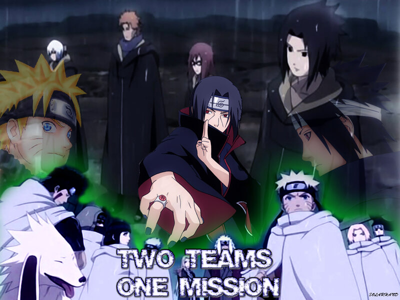 Anime Characters in Group — Black, Dramatic, Night, Text