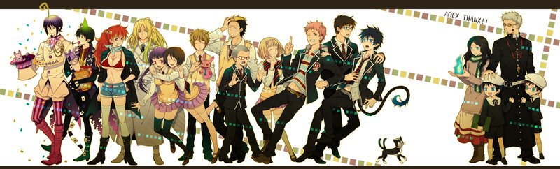 Anime Characters in Group — Black, Festive