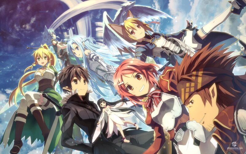 Anime Characters in Group — Blue, Dramatic, Fantasy Creatures