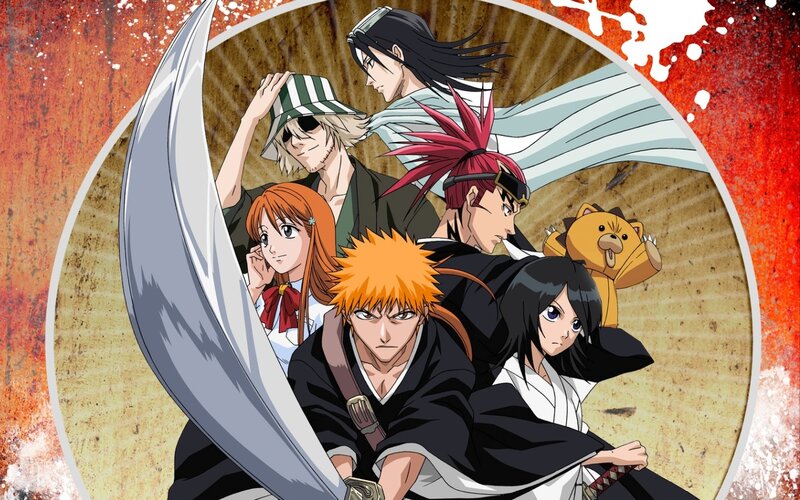 Anime Characters in Group — Orange, Dramatic, Sword