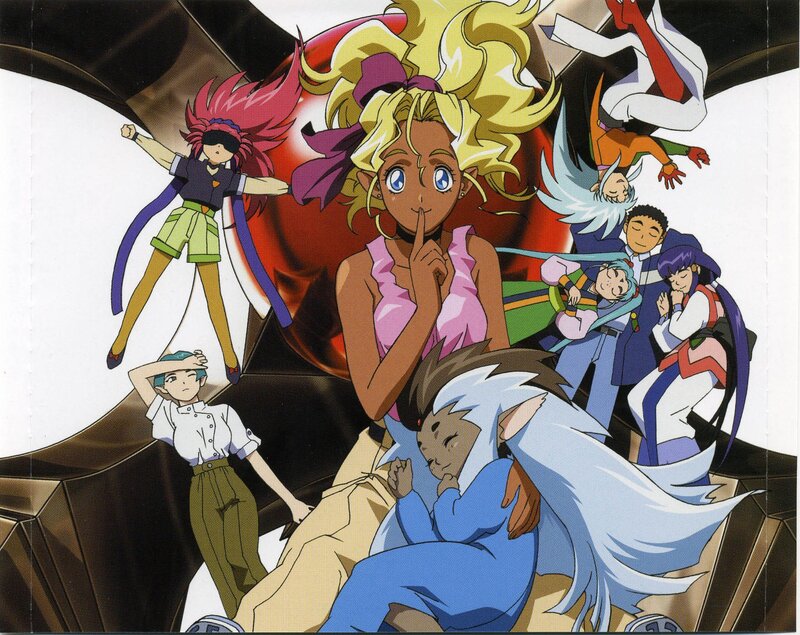 Anime Characters in Group — Yellow, Dynamic