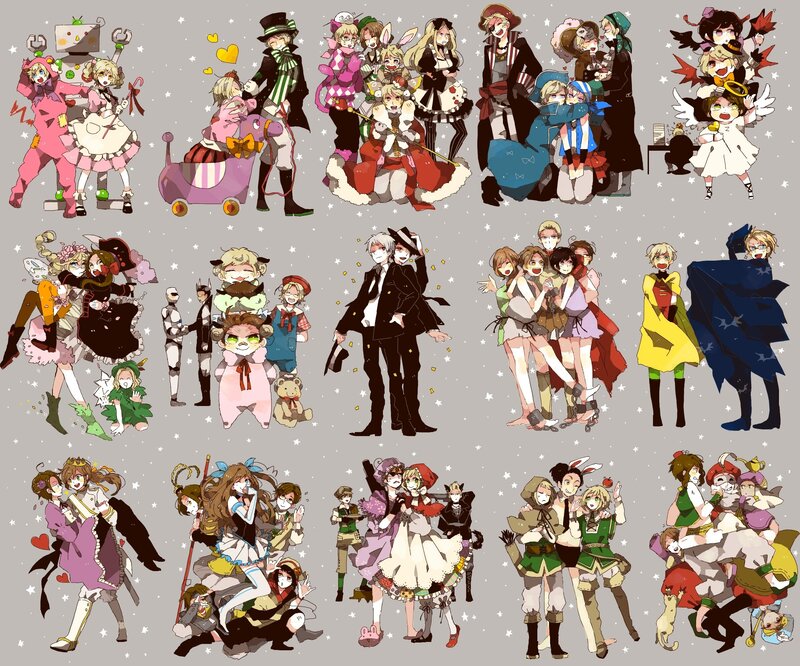 Anime Characters in Groups — Gray