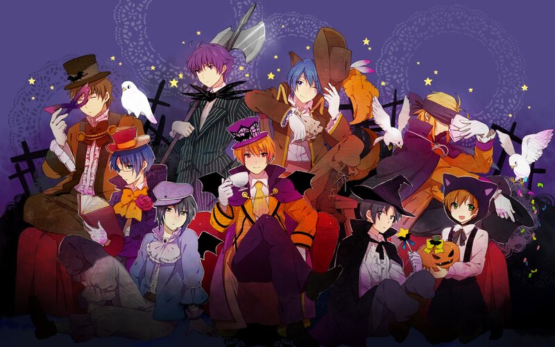 anime characters in Halloween costumes