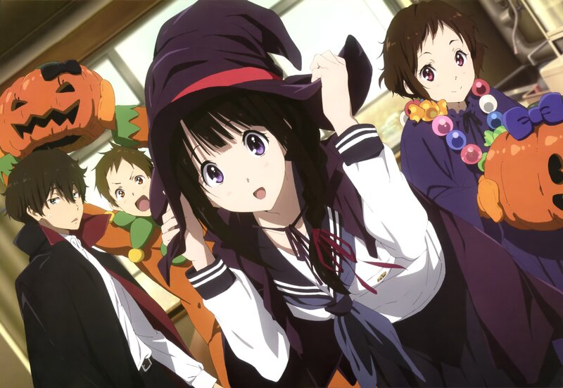 Anime characters in Halloween costumes