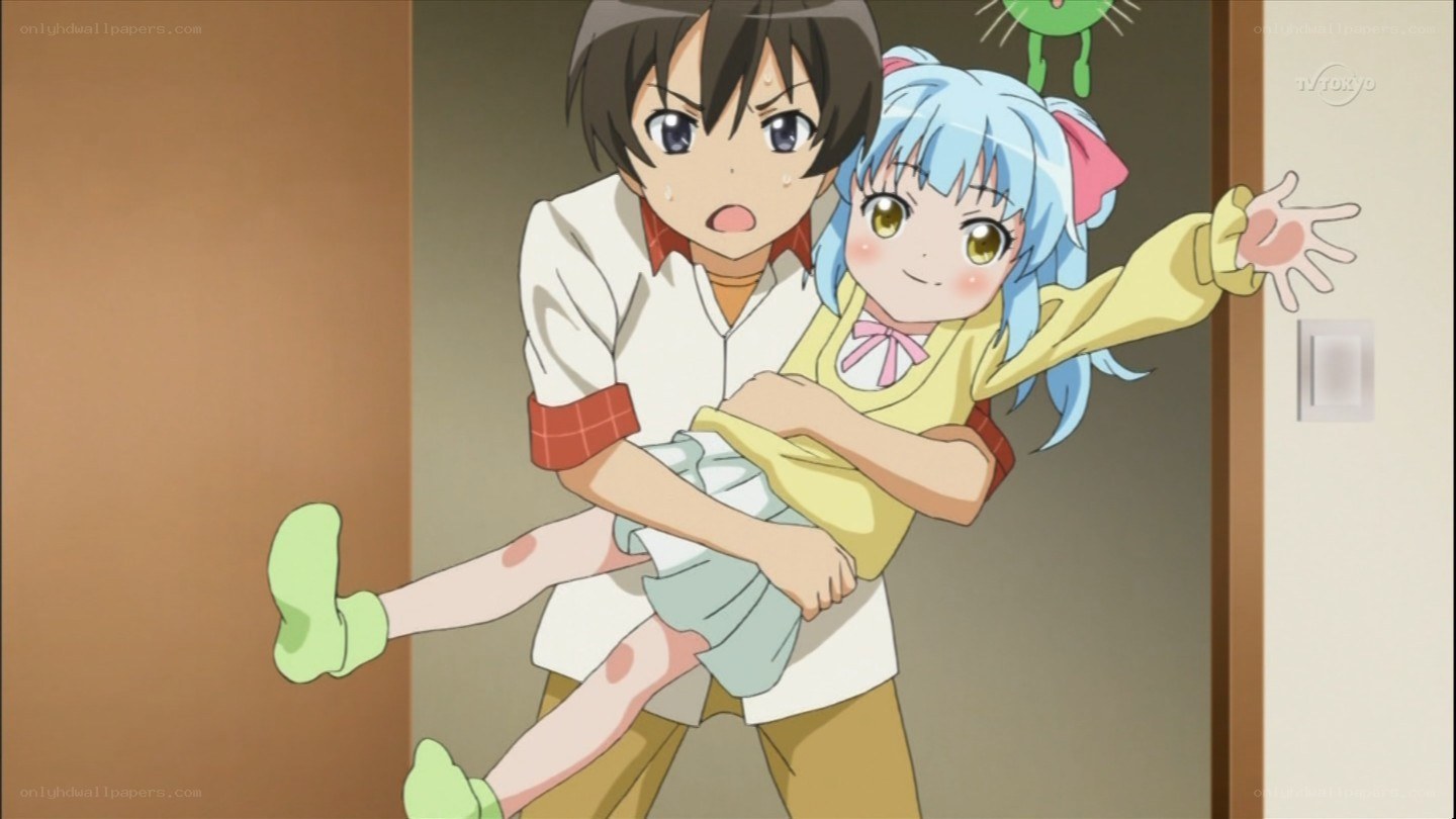 Anime characters in hallway