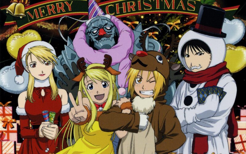 Anime Characters in Holiday Costumes — Red