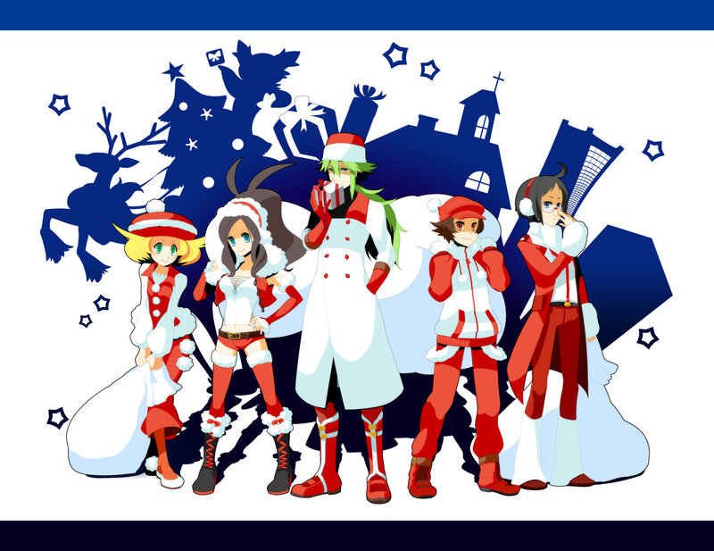 anime characters in holiday outfits