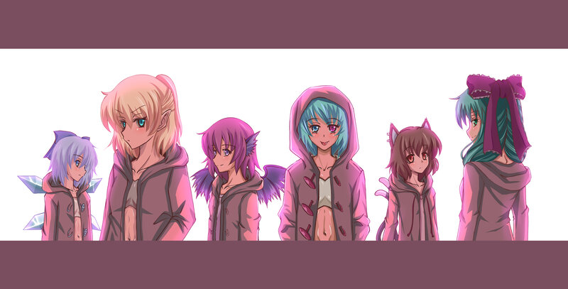 anime characters in hoodies