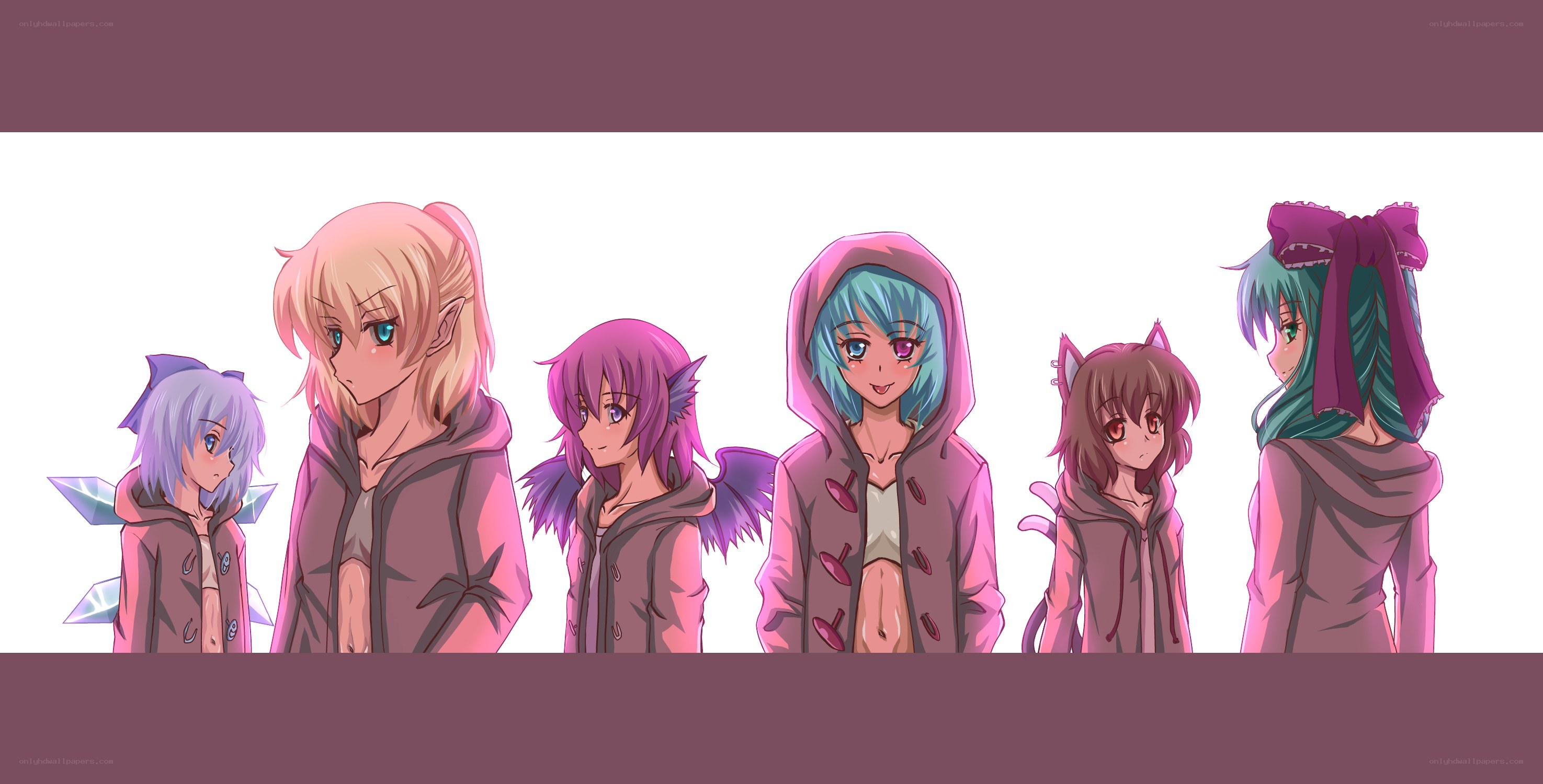 anime characters in hoodies