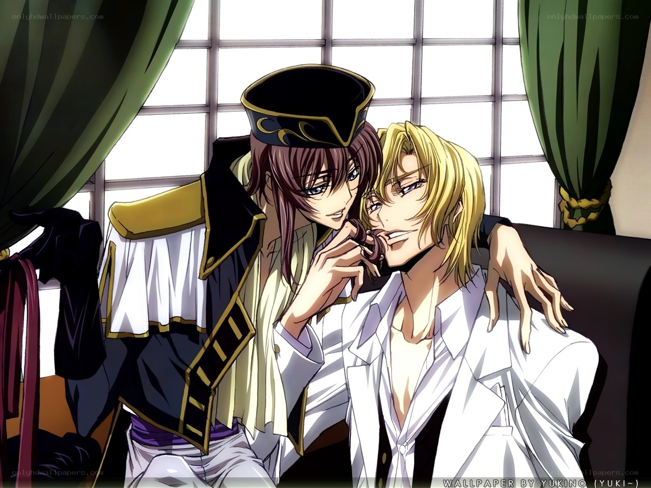Anime characters in intimate pose