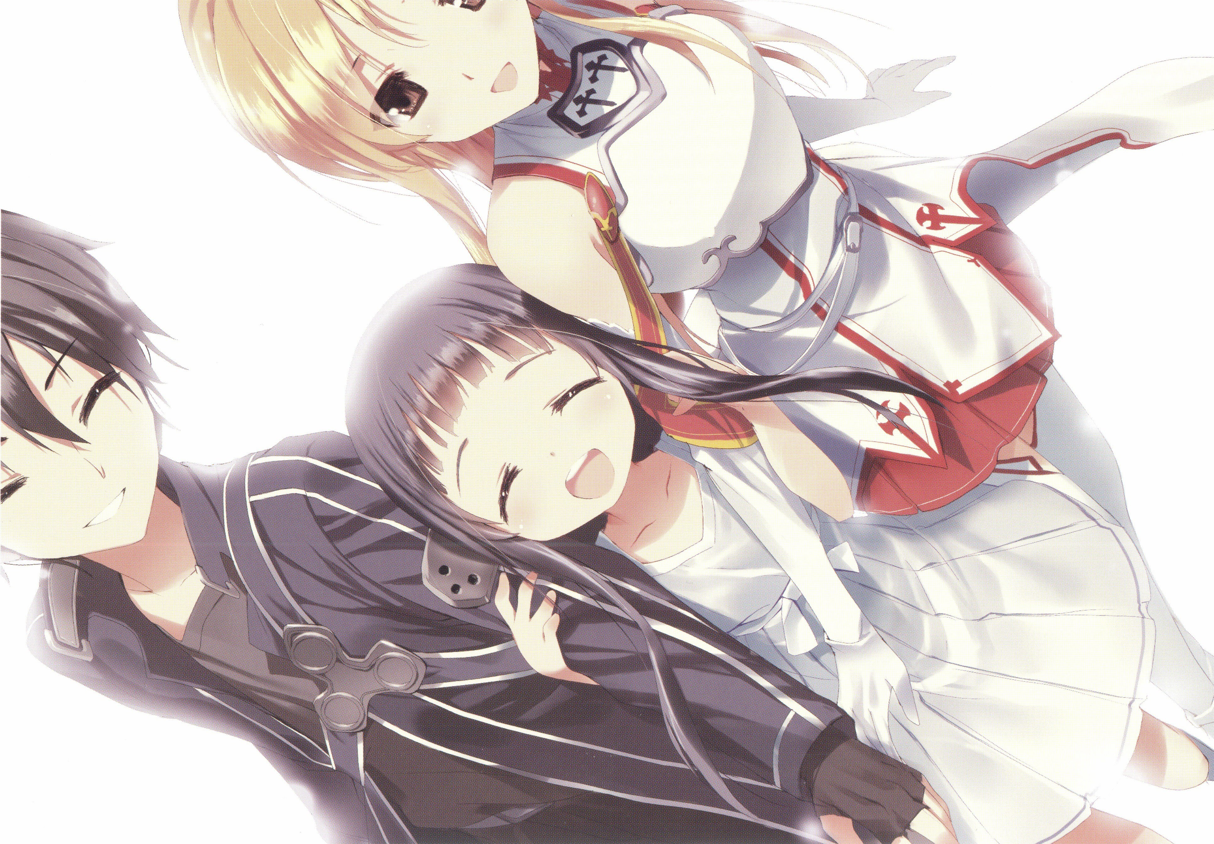 anime characters in joyful embrace