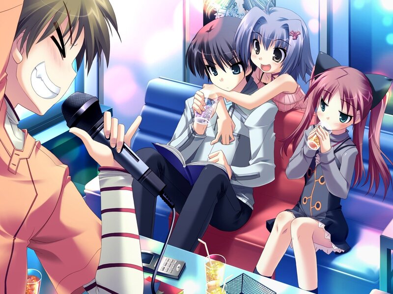 Anime Characters in Karaoke Room