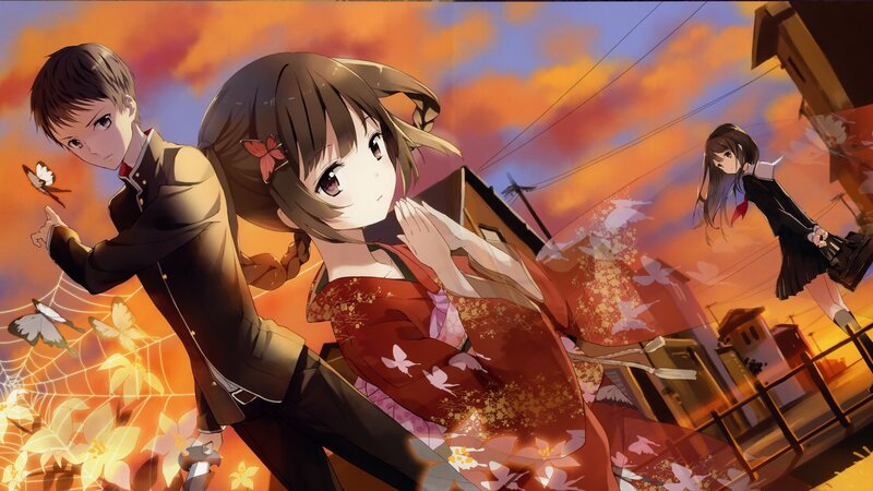 Anime Characters in Kimono — Orange