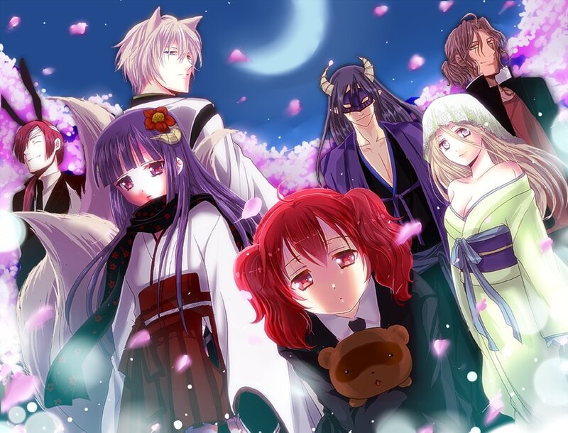 Anime Characters in Kimono — Purple, Serene
