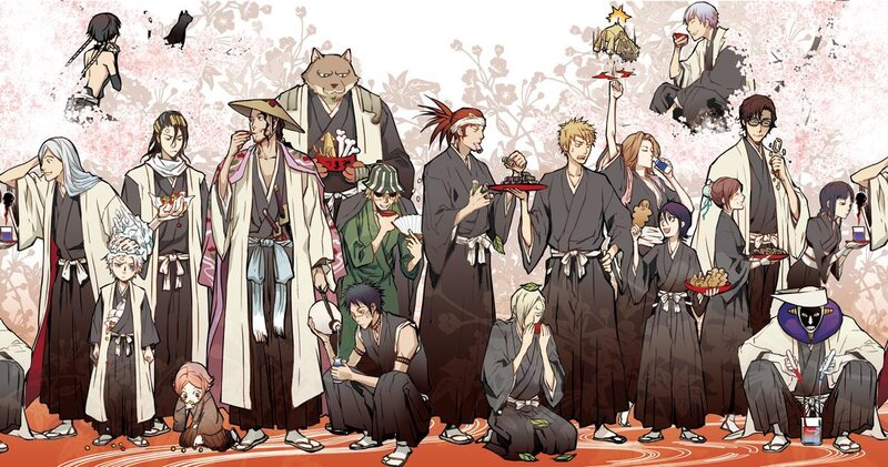 Anime Characters in Kimono — White