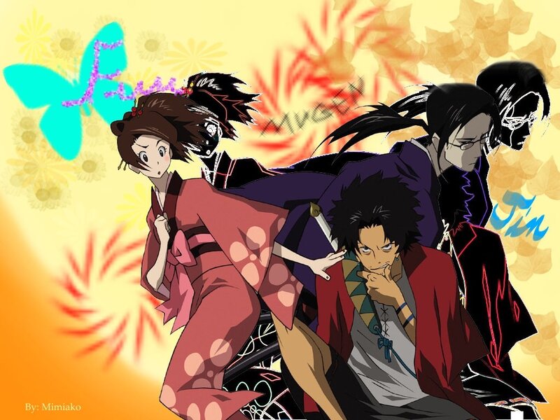 Anime Characters in Kimono — Yellow, Dynamic