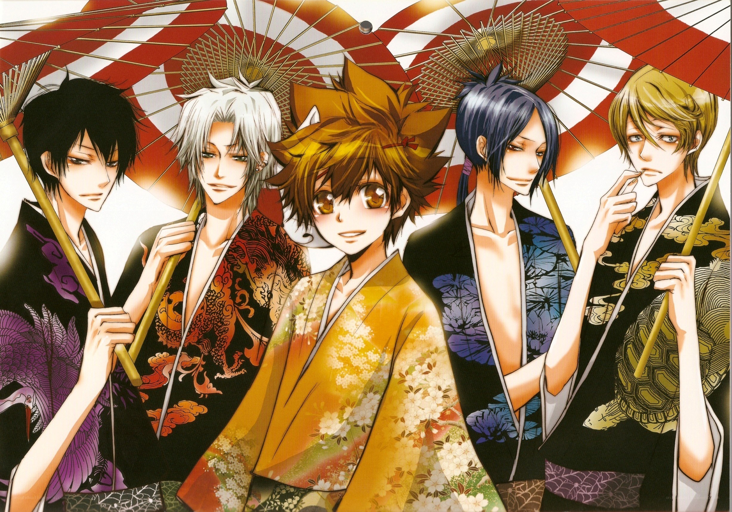 anime characters in kimonos