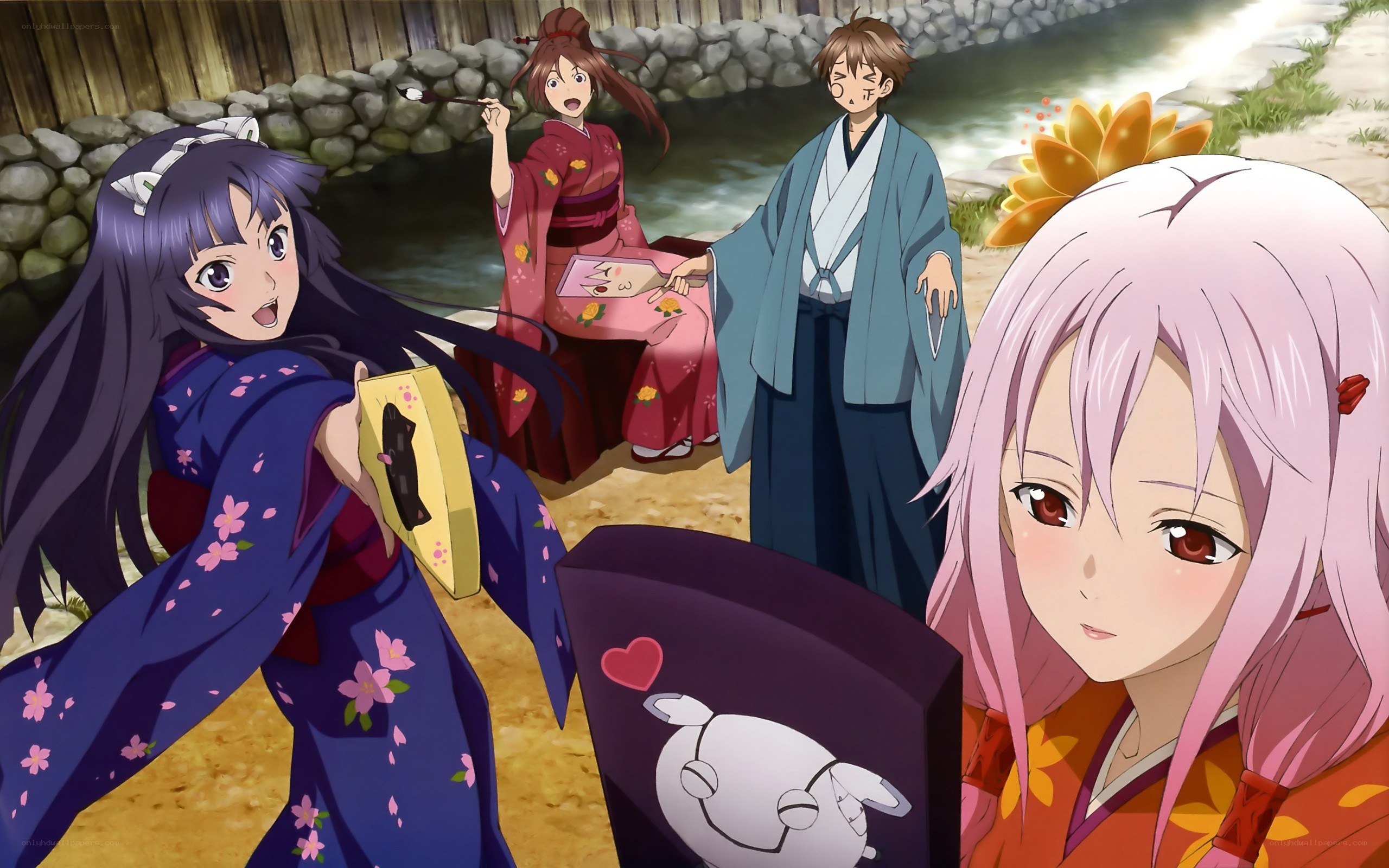 anime characters in kimonos