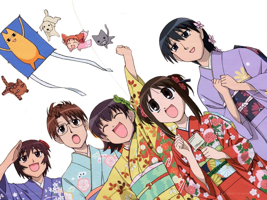 anime characters in kimonos