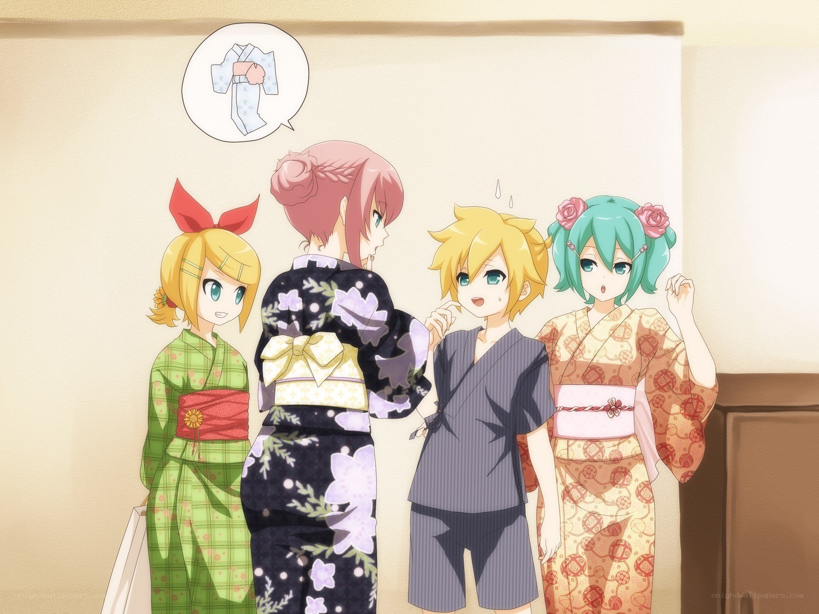 Anime characters in kimonos