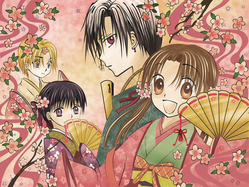 Anime Characters in Kimonos — Pink, Festive, Spring