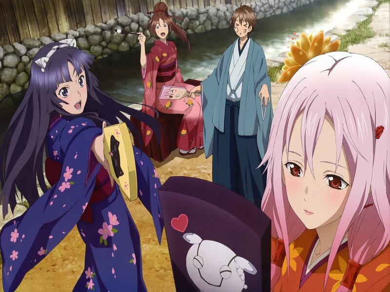 Anime Characters in Kimonos — Purple, Playful