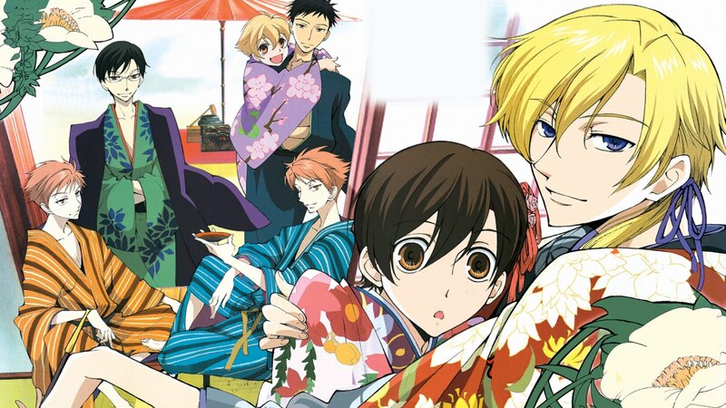 Anime Characters in Kimonos — Yellow, Cheerful