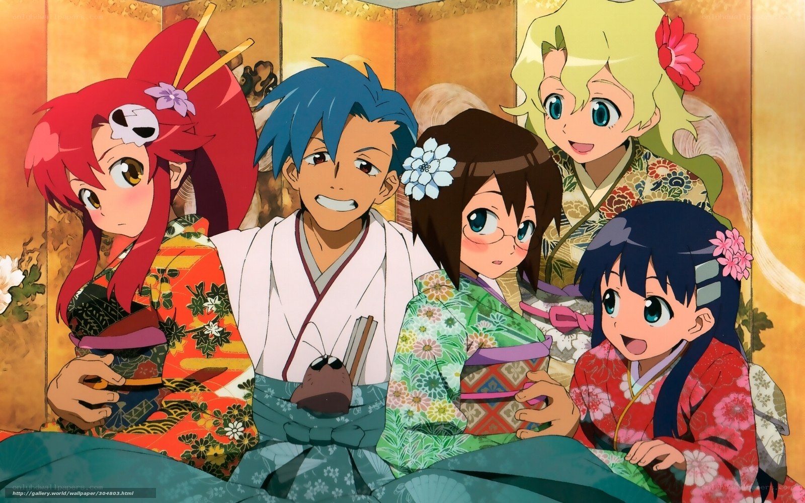 anime characters in kimonos