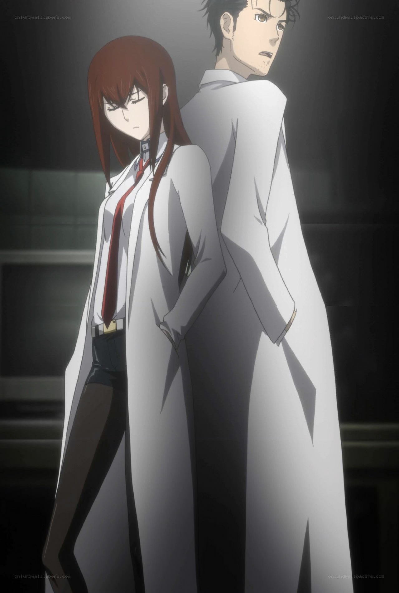 anime characters in lab coats