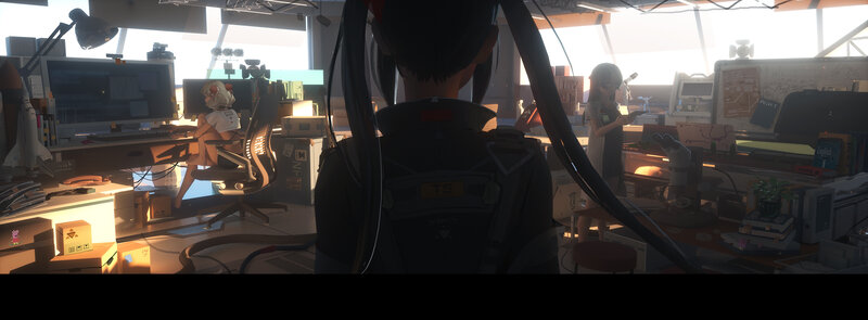 Anime Characters in Lab — Gray