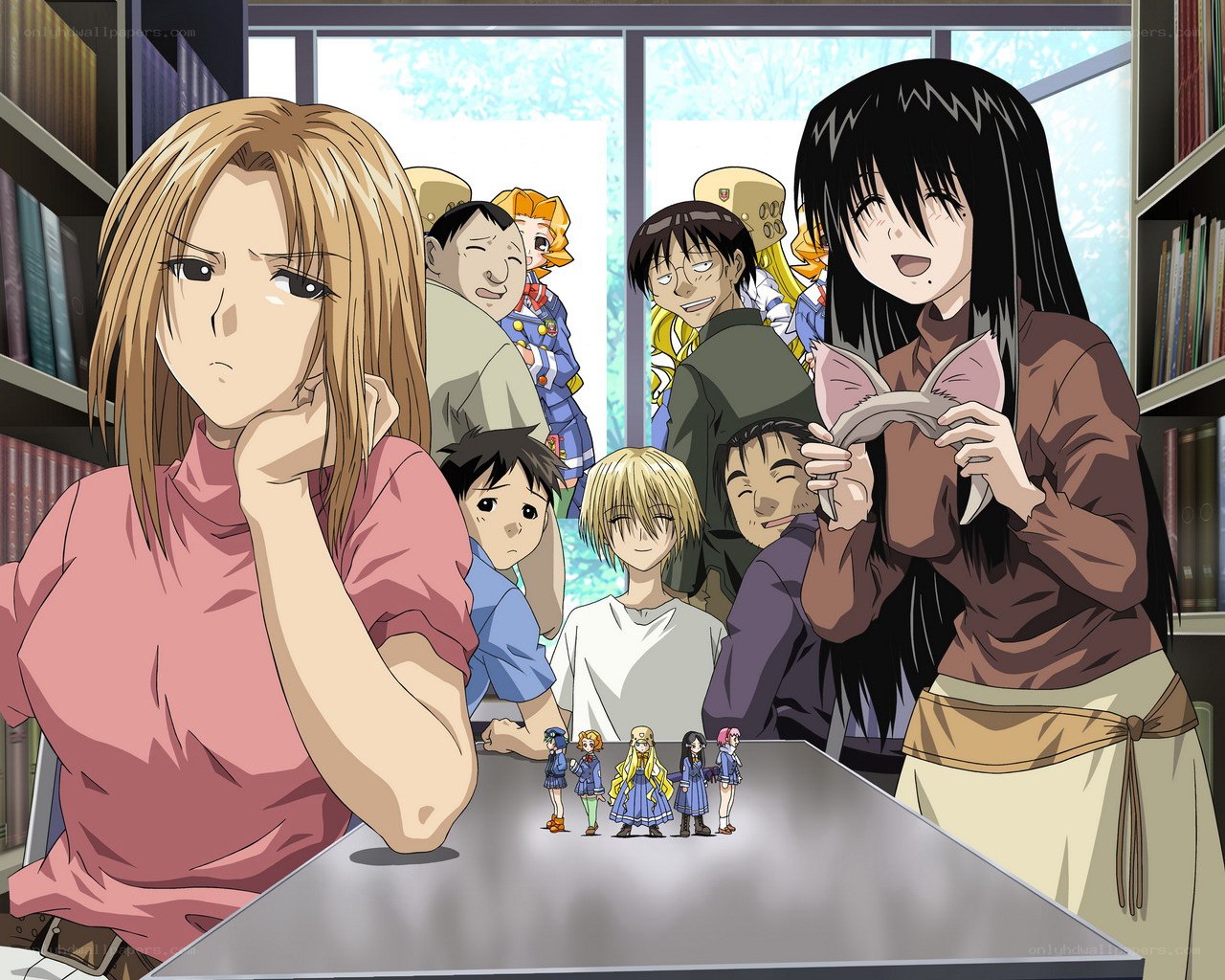anime characters in library