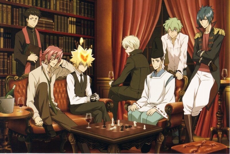 Anime Characters in Library — Brown, Dramatic