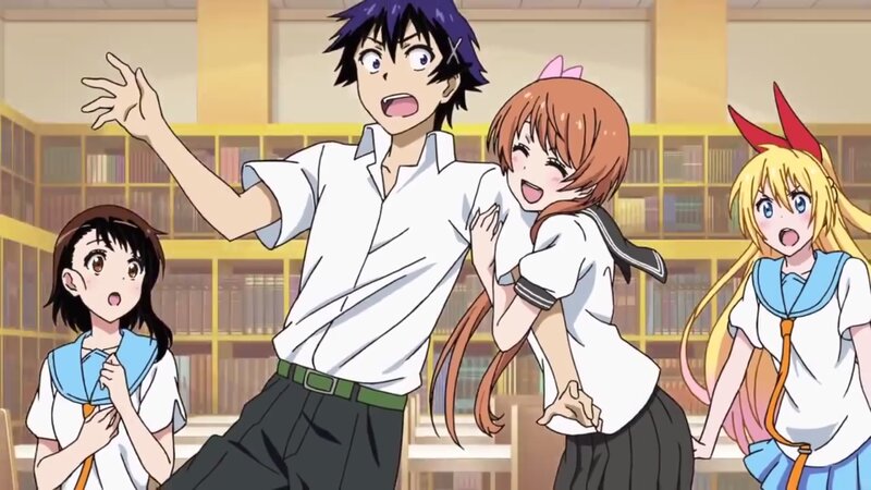 Anime Characters in Library — White