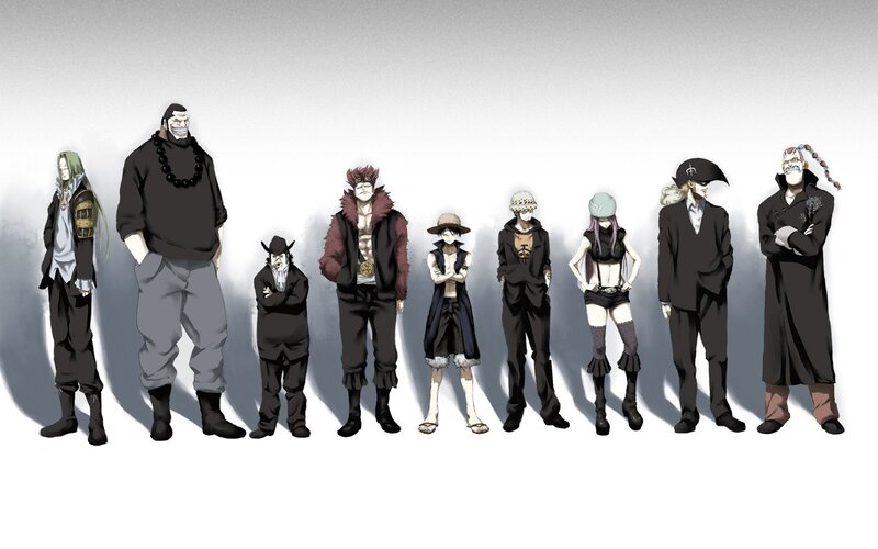 Anime Characters in Line — Black, Neutral