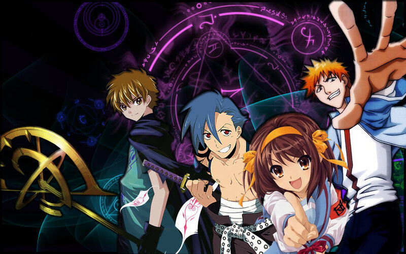 Anime Characters in Magic Circle