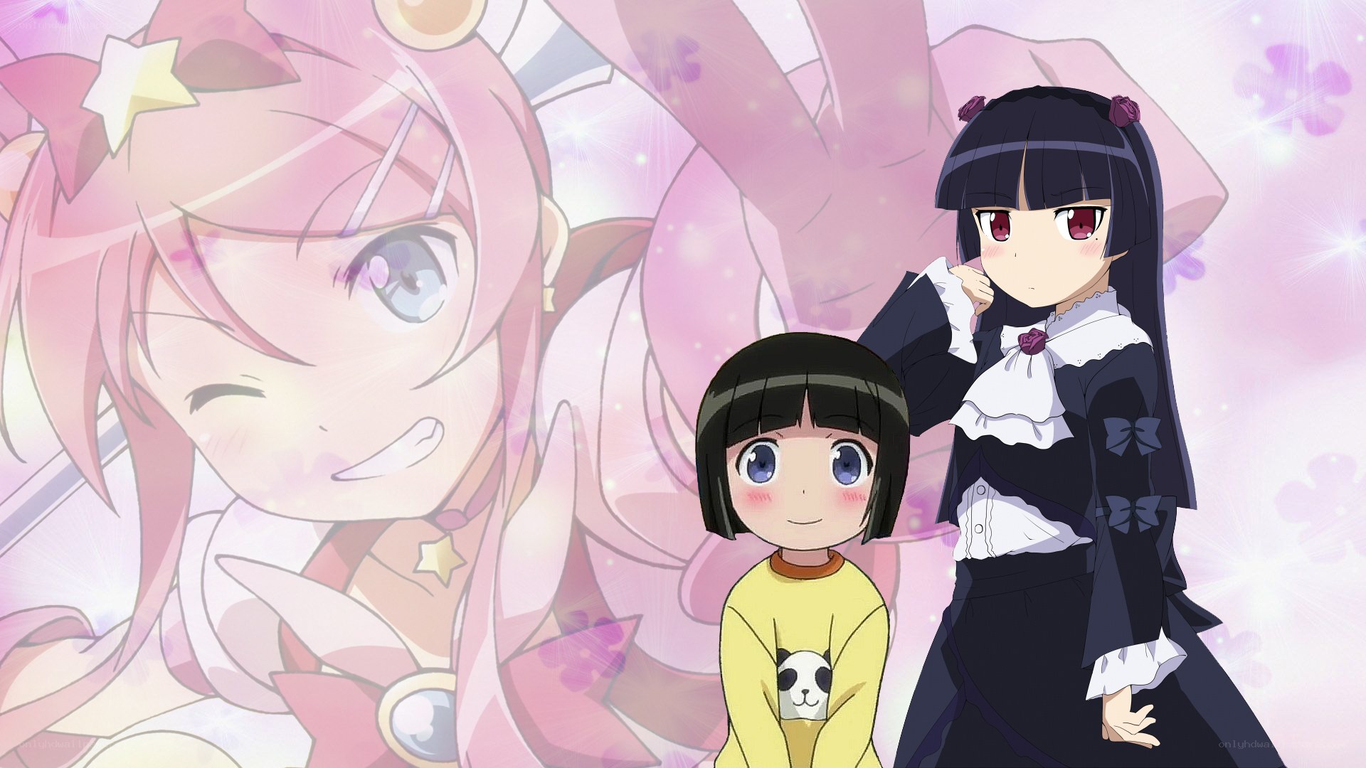 Anime characters in magical scene
