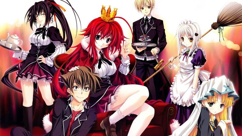 Anime Characters in Maid Outfits — Red
