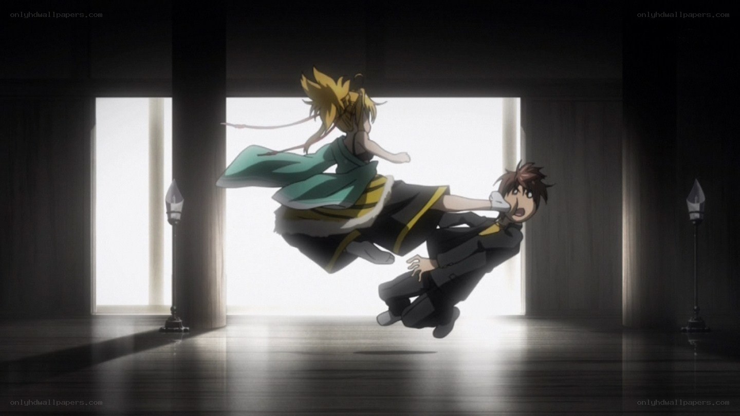 anime characters in mid-air action