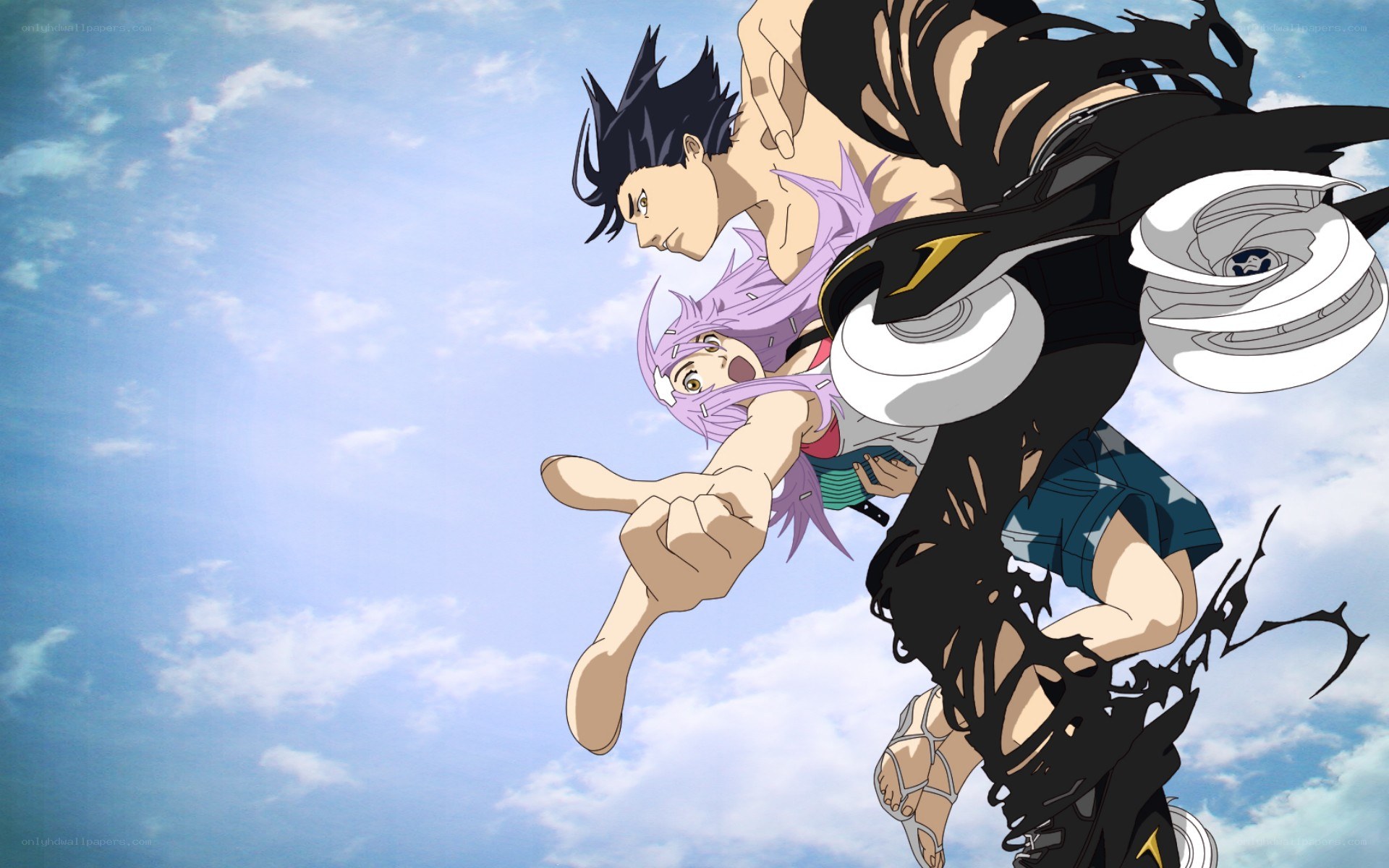 anime characters in mid-air action
