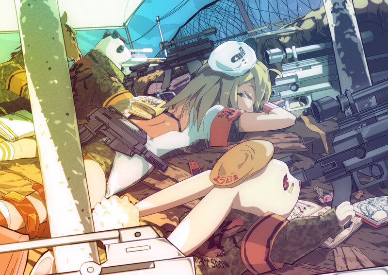 Anime Characters in Military Gear — Green