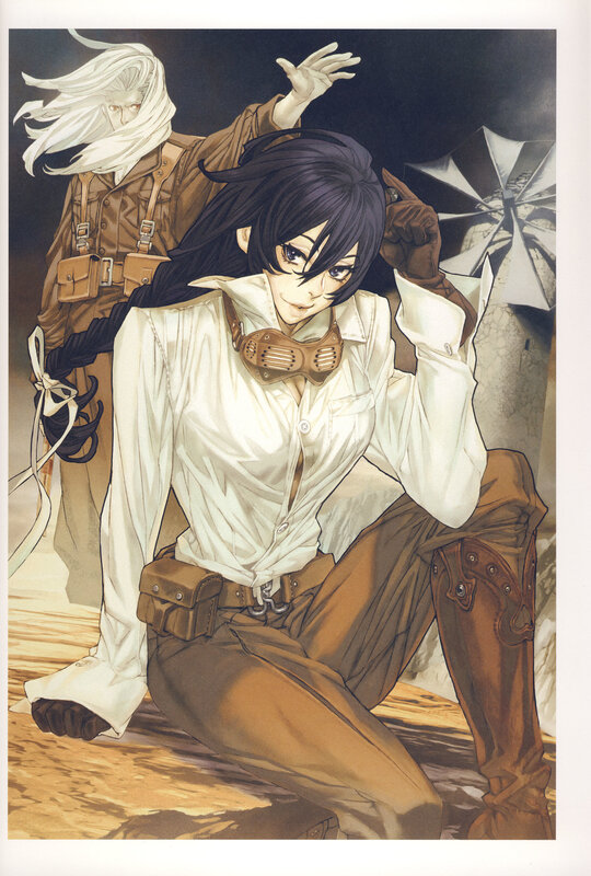 anime characters in military gear