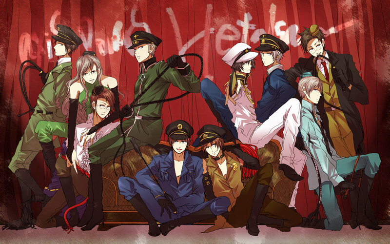 anime characters in military uniforms
