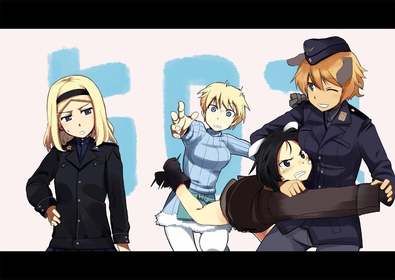 anime characters in military uniforms