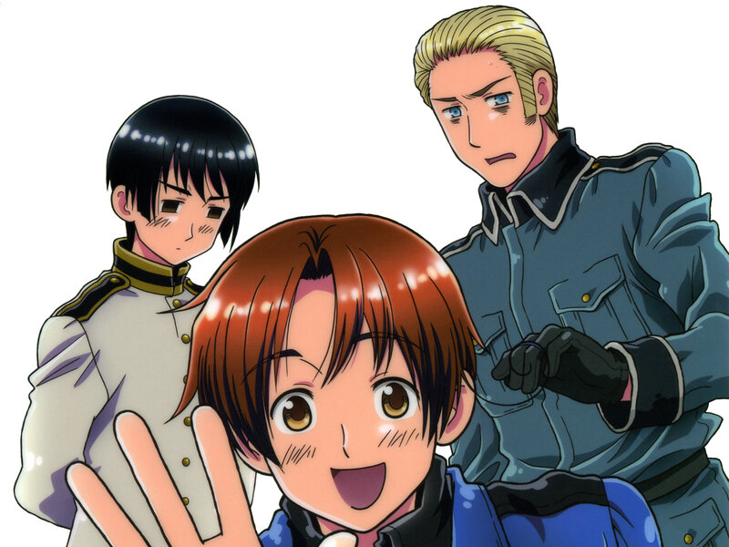 anime characters in military uniforms