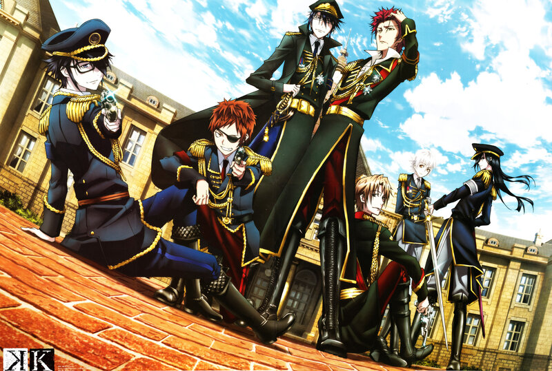 Anime Characters in Military Uniforms — Blue