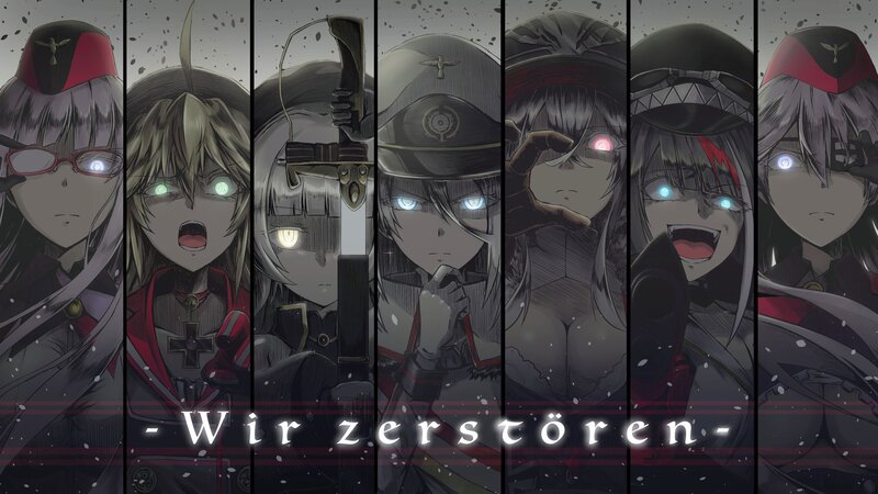 Anime Characters in Military Uniforms — Gray, Dramatic