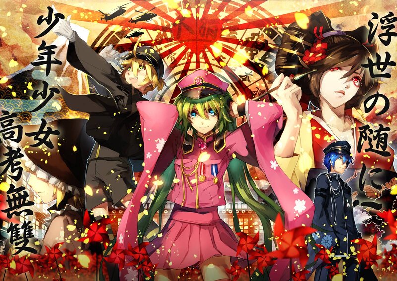 Anime Characters in Military Uniforms — Red, Dramatic