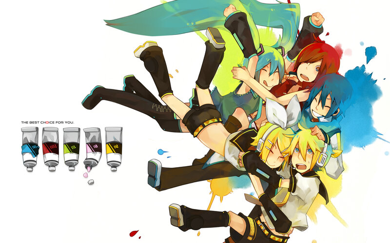 Anime Characters in Motion — Blue, Dynamic, Digital Art